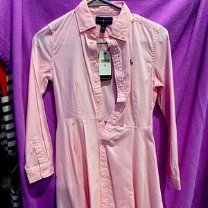 Girls long Polo long sleeve shirt dress size 12